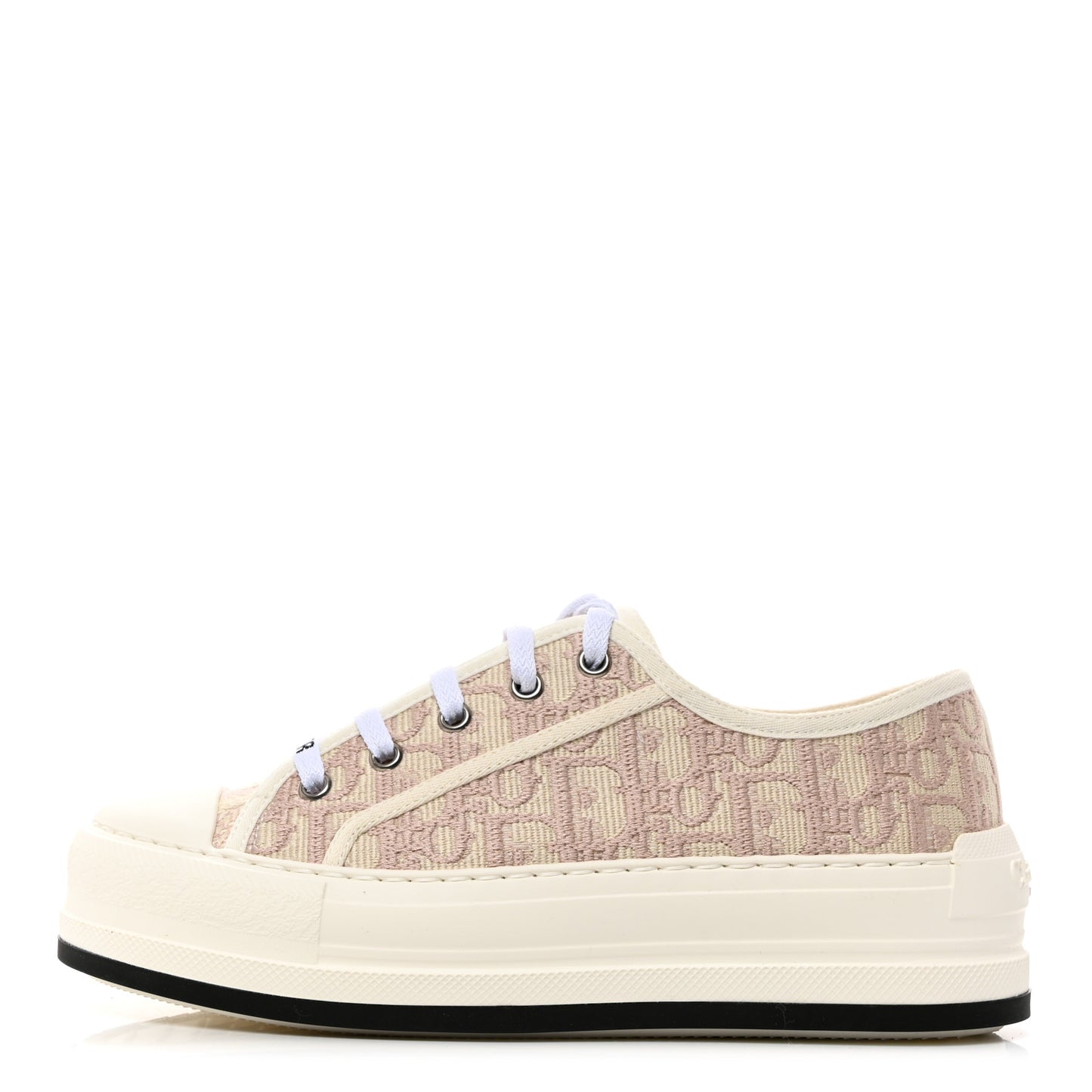 Canvas Oblique Walk'N'Dior Low Top Sneakers 37.5 Powder Nude