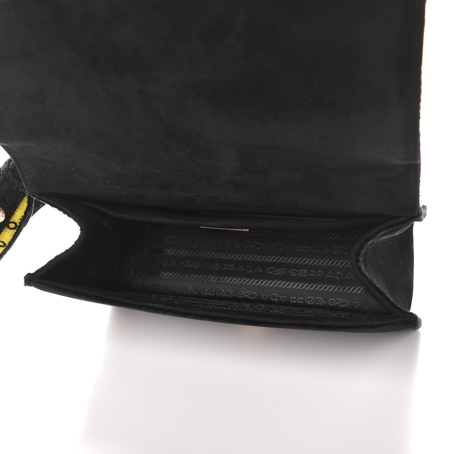 Velluto Ricamo Cahier Shoulder Bag Black