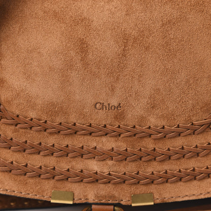 Chloe Suede Calfskin Braided Medium Marcie Satchel Caramel 9 of 9