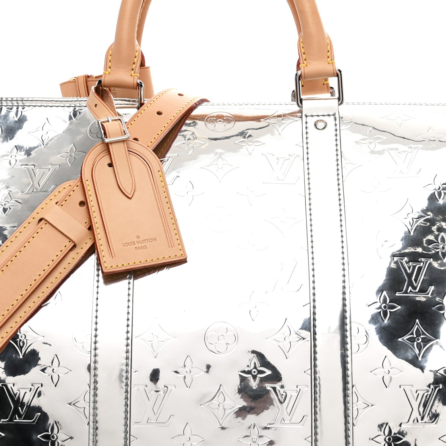 Louis Vuitton Monogram Mirror Keepall Bandouliere 50 Silver 6 of 8