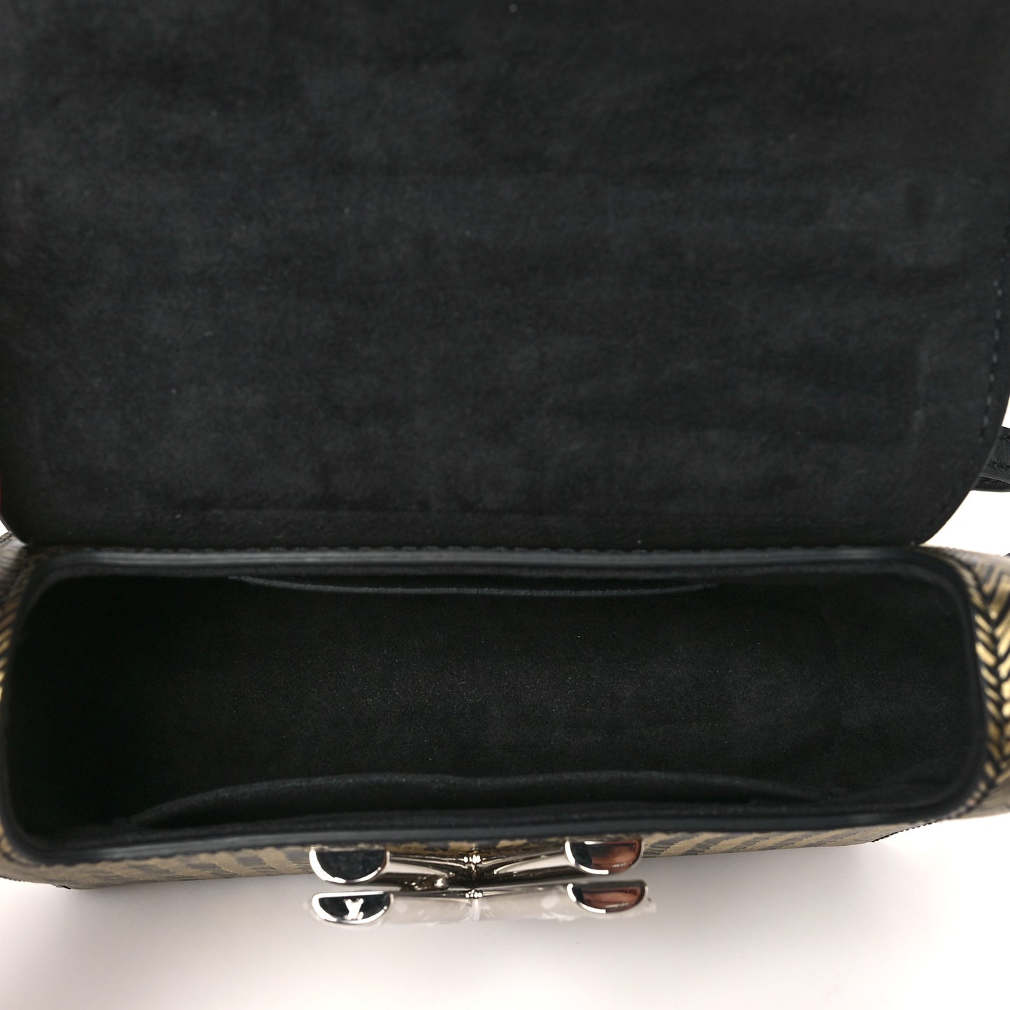 Epi Chevron Printed Twist Shoulder Bag PM Gold