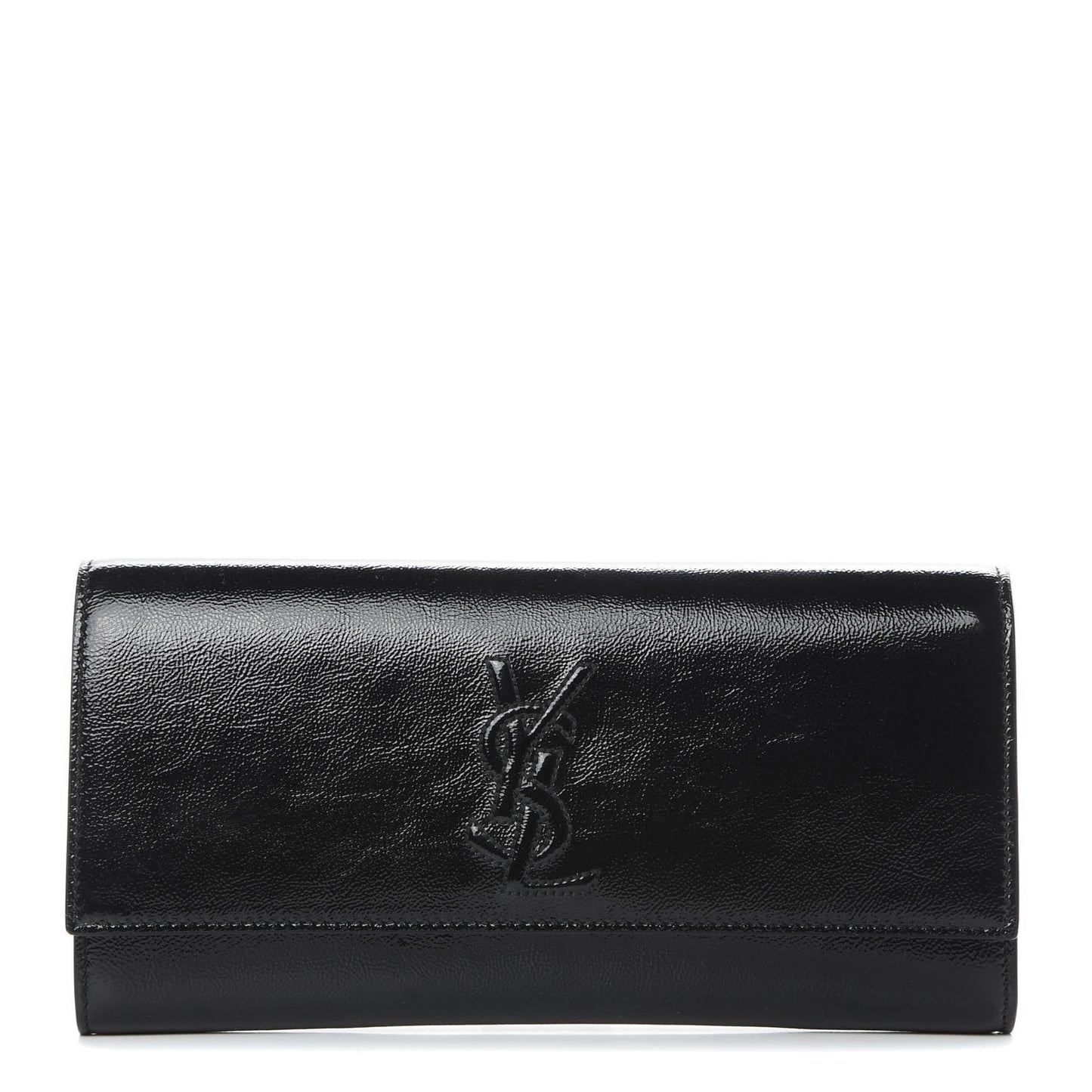 Textured Patent Monogram Small Belle De Jour Clutch Black
