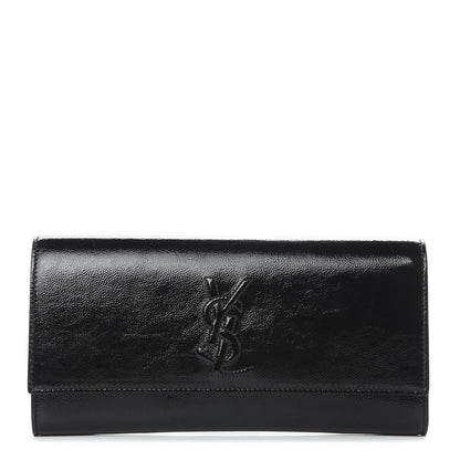 Saint Laurent Textured Patent Monogram Small Belle De Jour Clutch Black 1 of 8