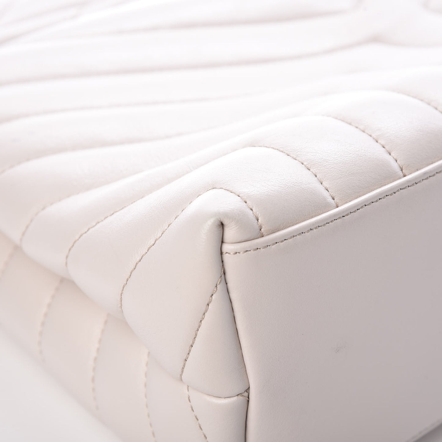Calfskin Y Quilted Monogram Medium Loulou Chain Satchel Ivory