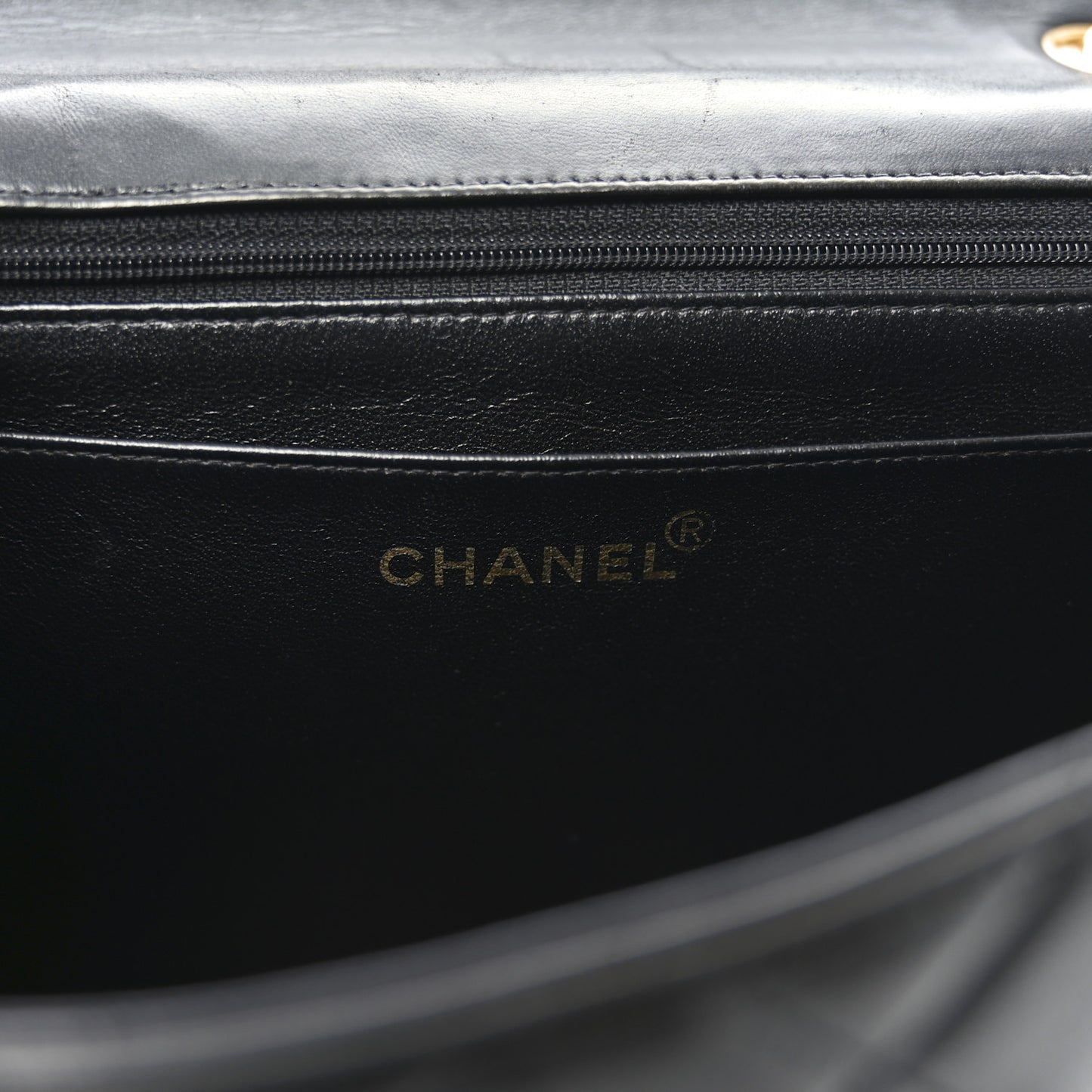 Lambskin Quilted Jumbo Single Flap Black