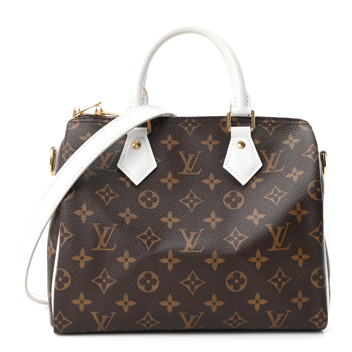 Louis Vuitton Monogram LV Match Speedy Bandouliere 25 White 1 of 9