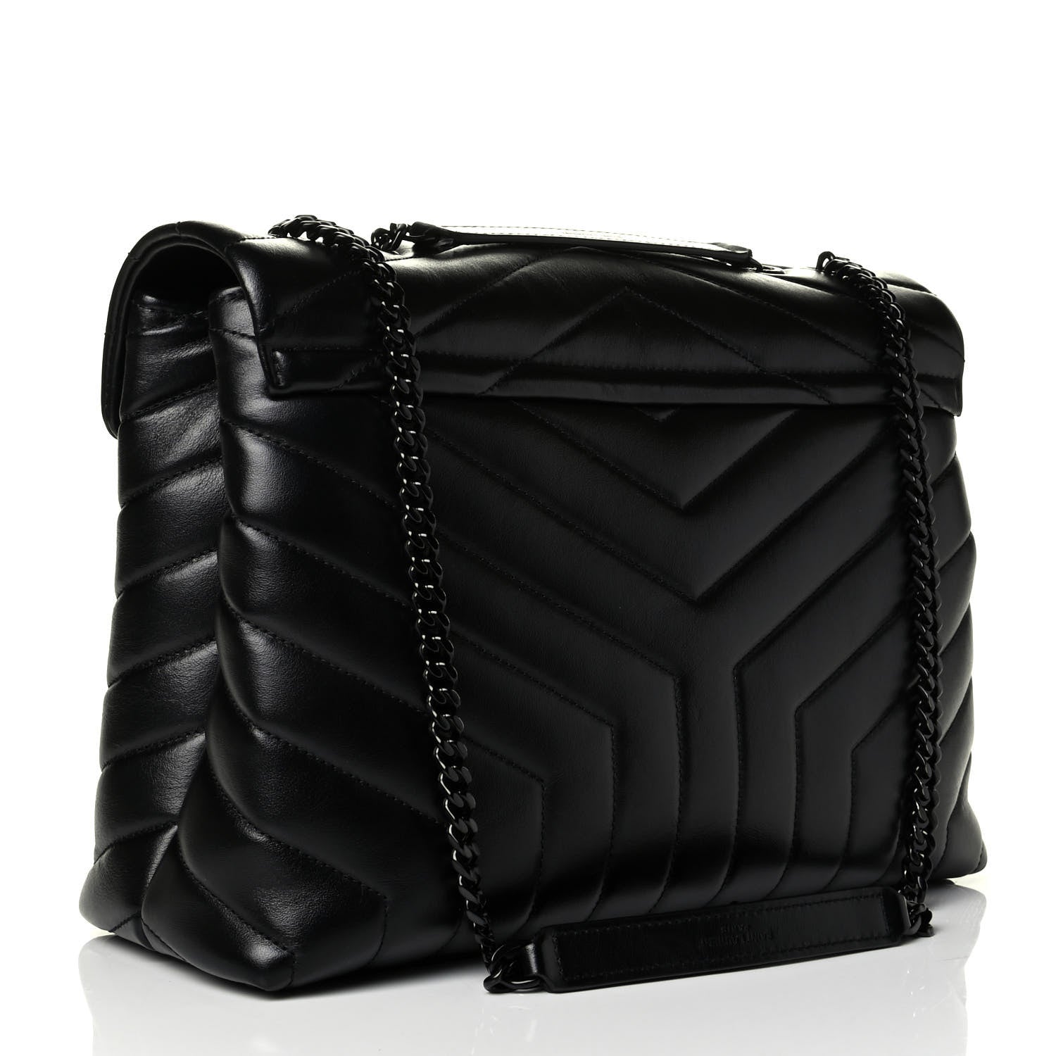 Saint Laurent Calfskin Y Quilted Monogram Medium Loulou Chain Satchel Black 2 of 5