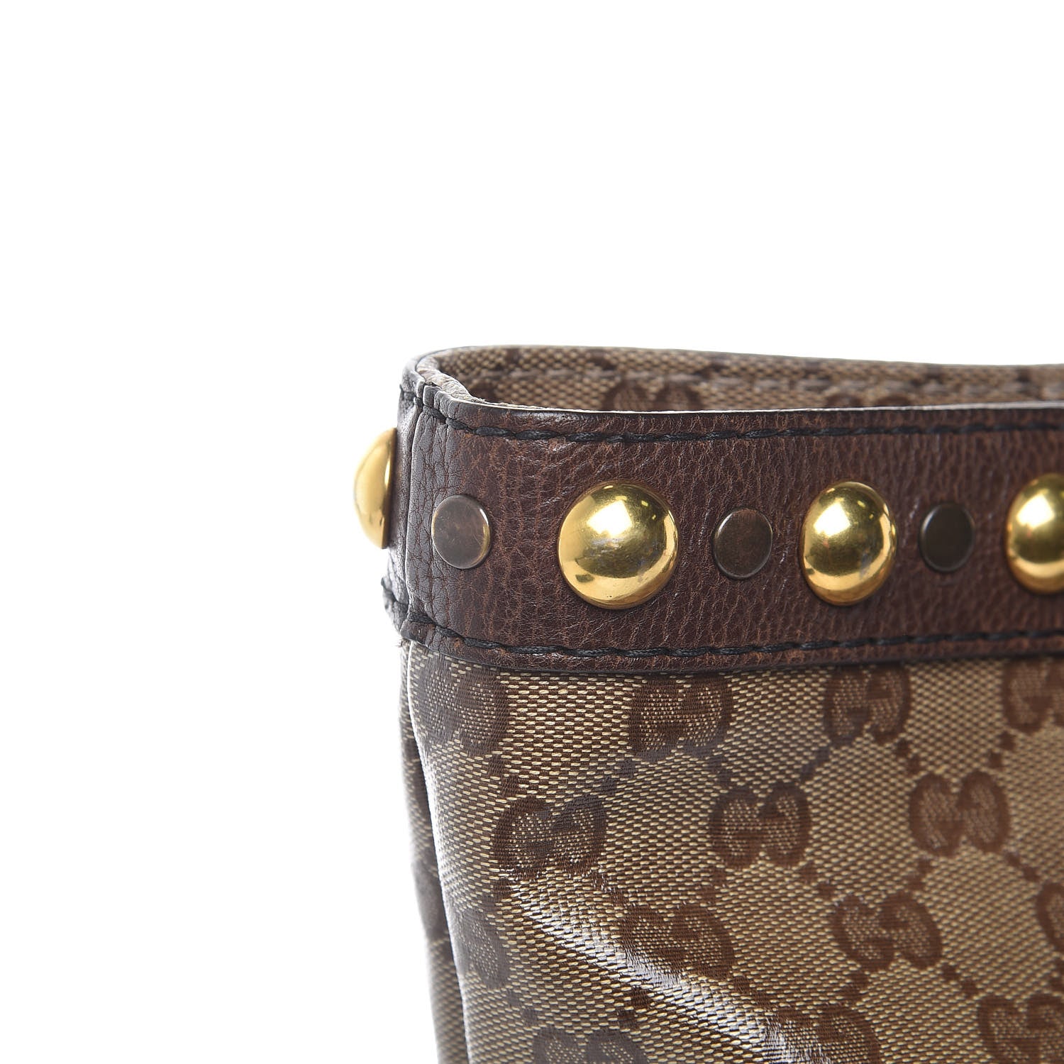 Gucci Crystal Monogram Medium Babouska Shopping Tote Dark Brown 8 of 11