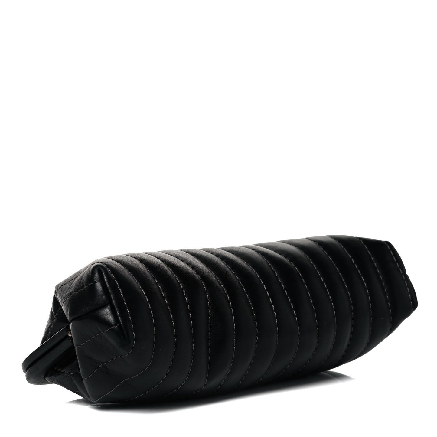 Lambskin Vertical Quilted Mademoiselle Clutch Black