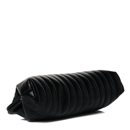 Chanel Lambskin Vertical Quilted Mademoiselle Clutch Black 4 of 10