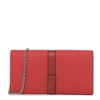 Loewe Grained Calfskin Chain Wallet Burnt Red 1 of 10