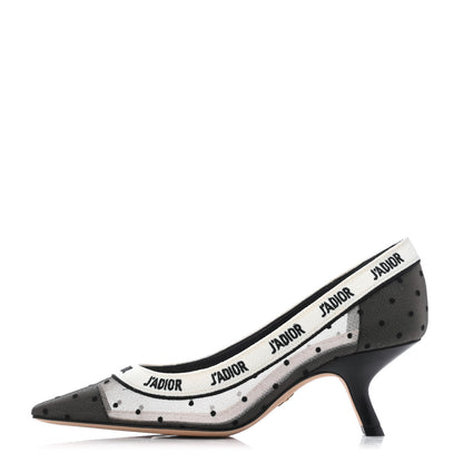 Christian Dior Plumetis Ribbon J'Adior 65mm Pumps 36.5 Black Nude 1 of 4