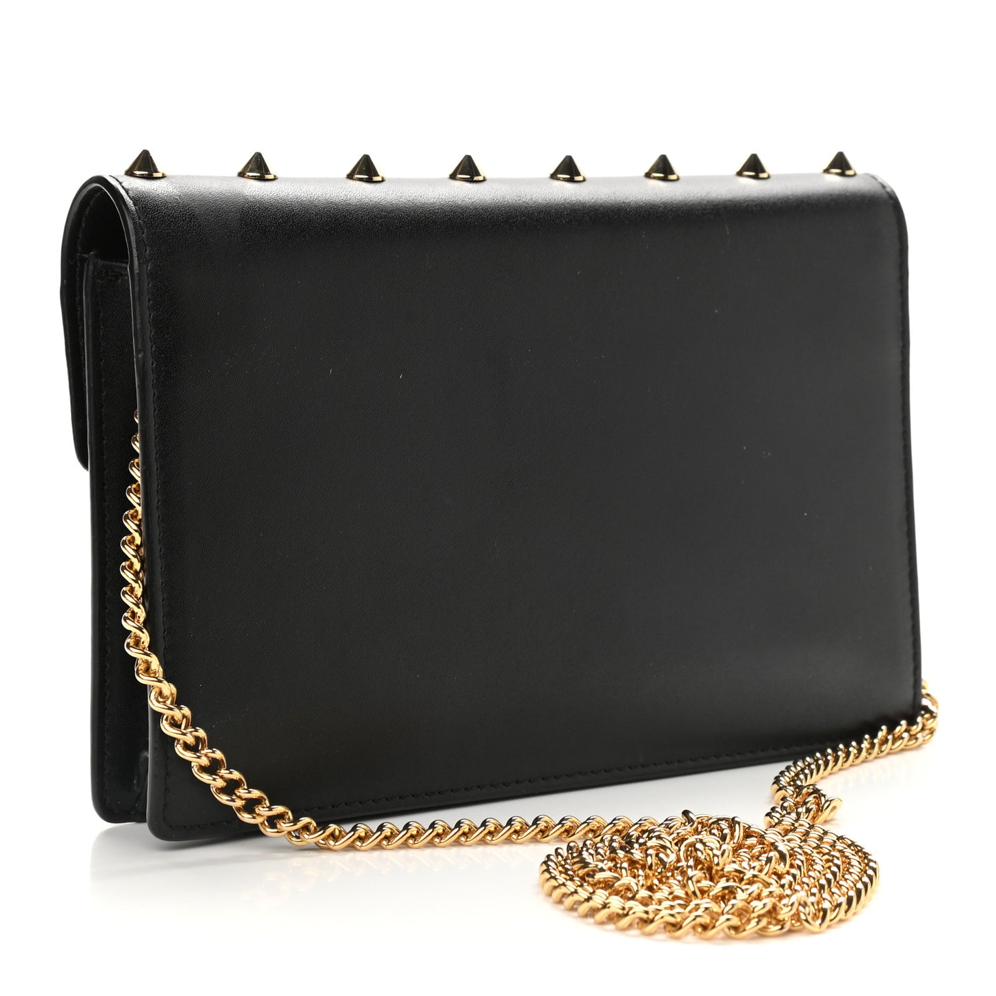 Vitello Liberty F is Fendi Studded Medium Envelope Wallet on Chain Black