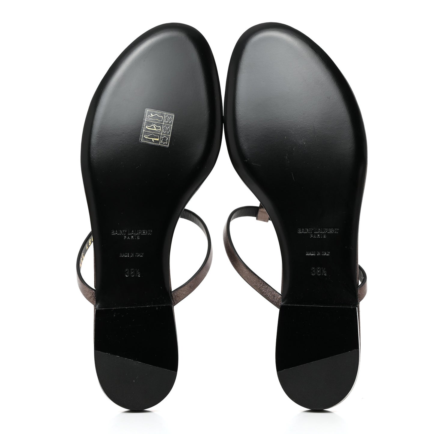 Calfskin Cassandra Monogram Sandals 38.5 Bronze