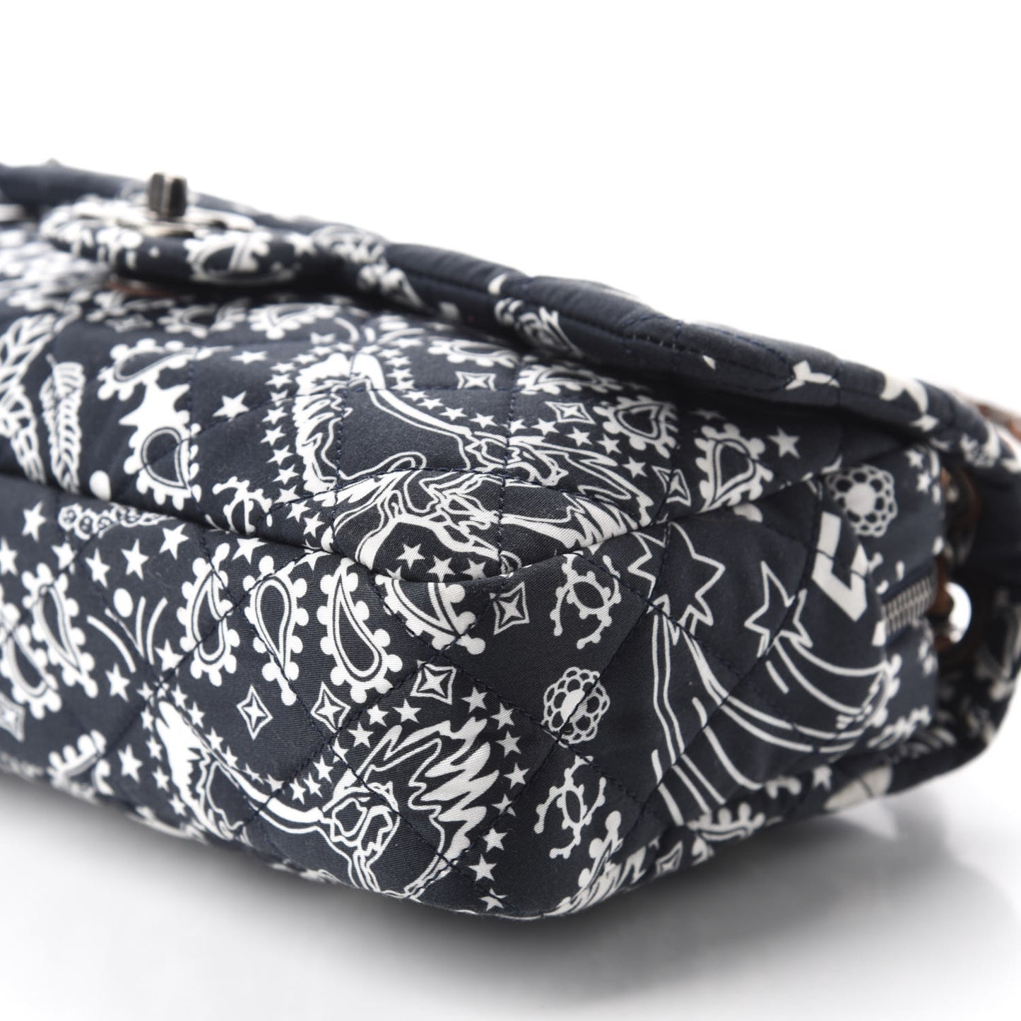 Cotton Quilted Paris Dallas Medium Bandana Flap Blue