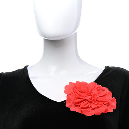 Chanel Fabric Camellia Flower Brooch Orange 2 of 5