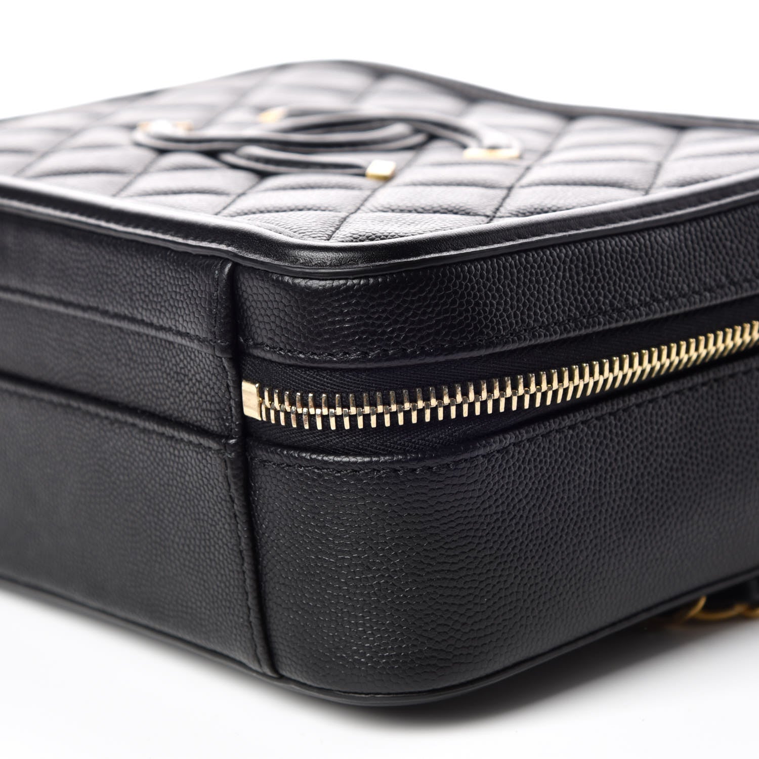 Chanel Caviar Quilted Medium CC Filigree Vanity Case Black 6 of 10