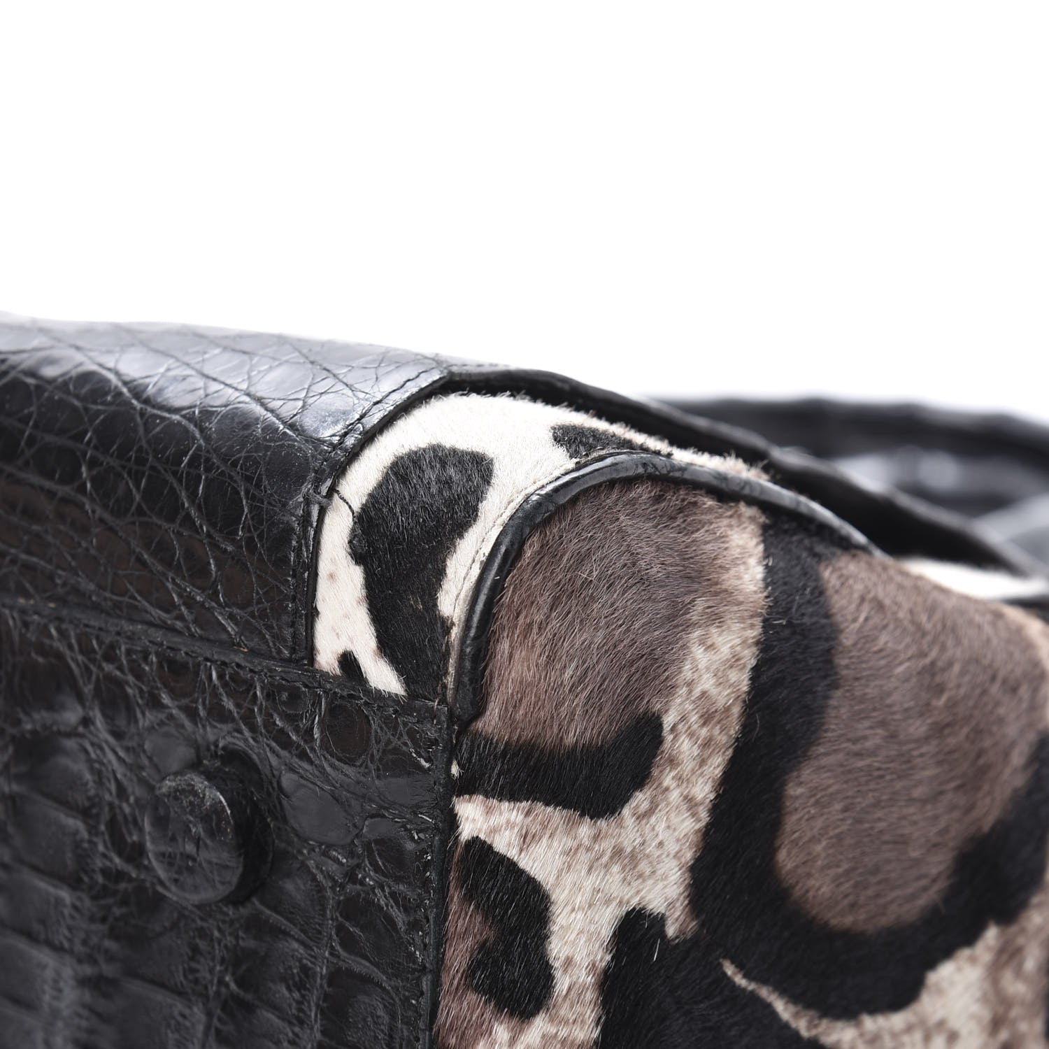 Nancy Gonzalez Crocodile Calf Hair Leopard Print Satchel Black 13 of 16