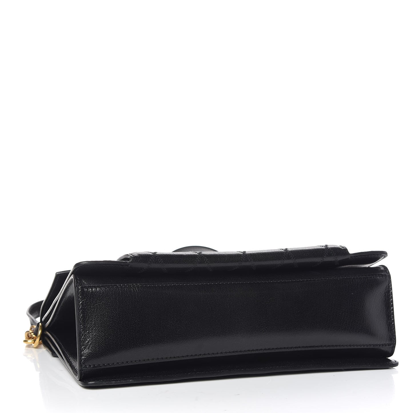 Goatskin Quilted Medium GV3 Shoulder Bag Black