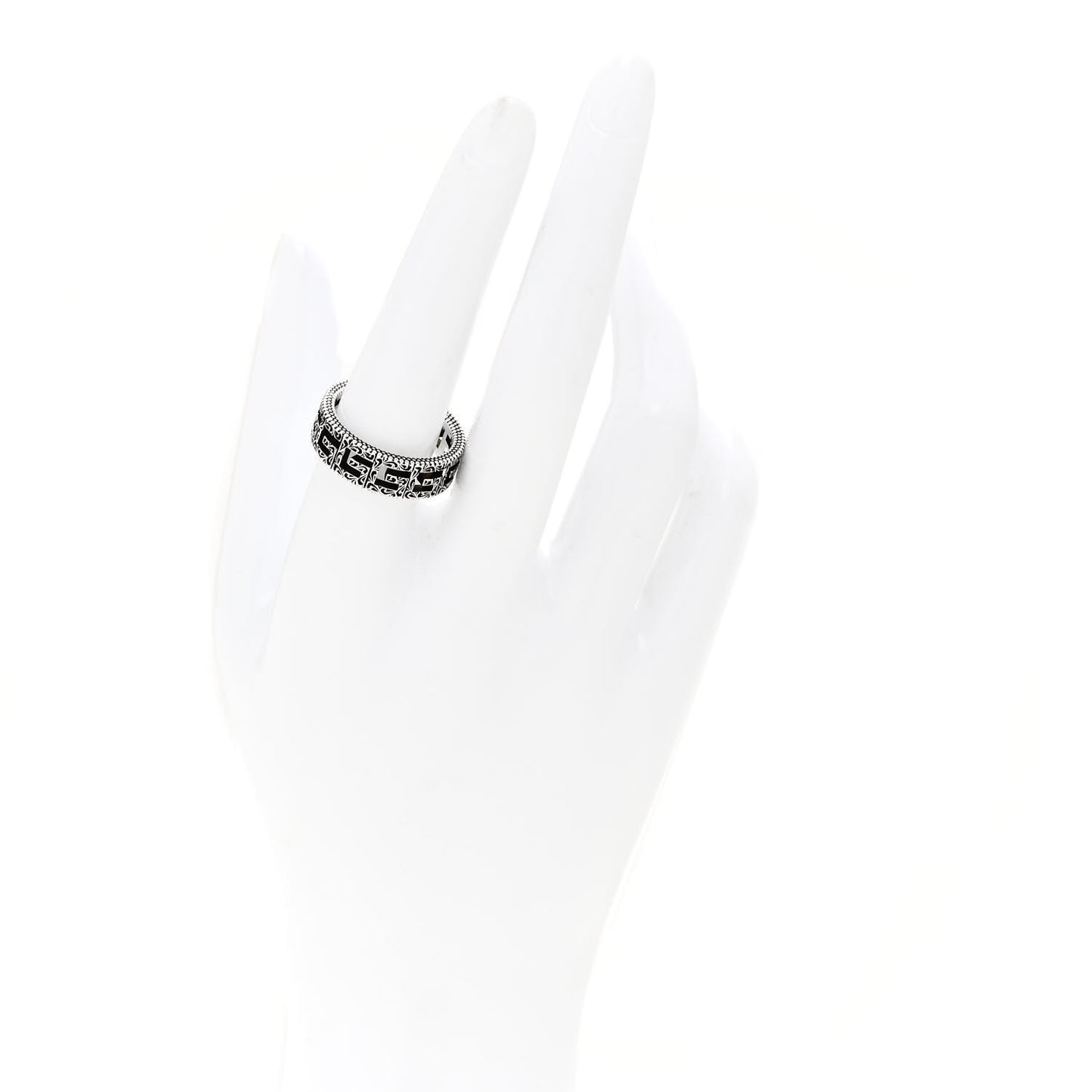 Sterling Silver Narrow Square G Band Ring 58 8.25