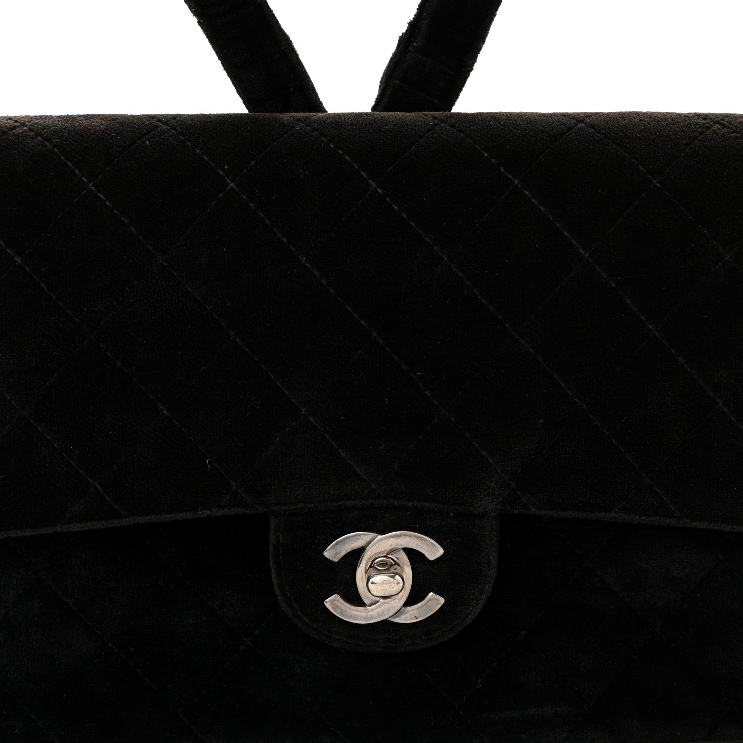 Chanel Velvet Quilted Flap Backpack Black 8 of 11