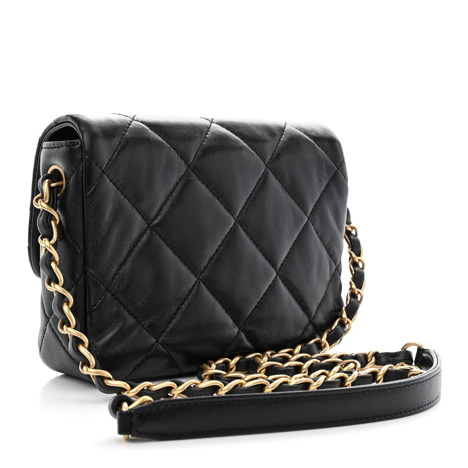 Chanel Lambskin Plexiglass Quilted Coco Love Mini Flap Black 3 of 11