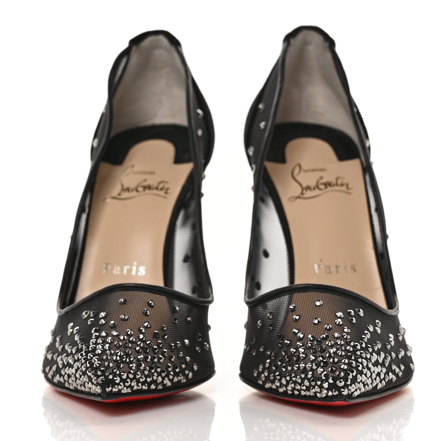 Veau Velours Crystal Strass Follies 100 Pumps 38 Black