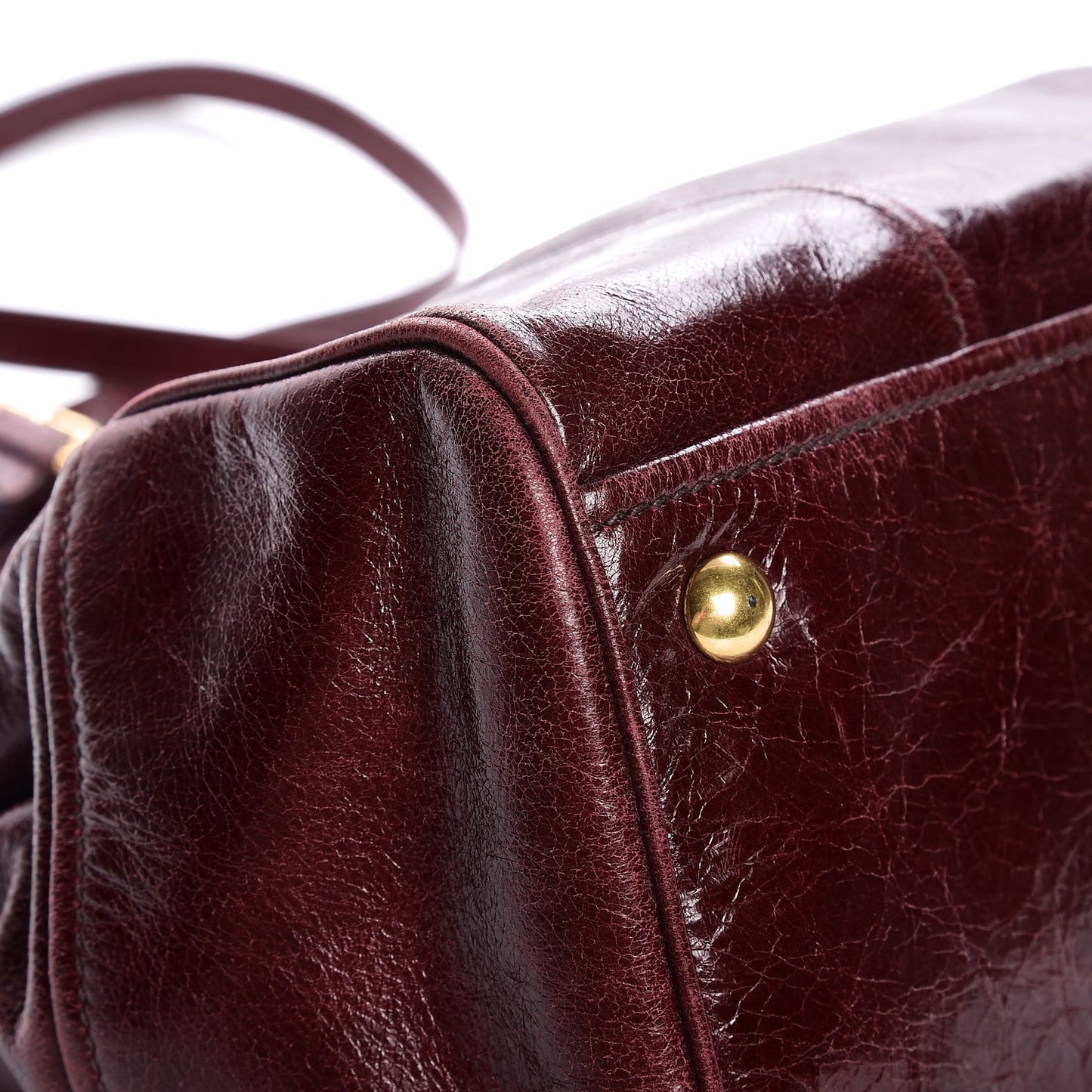 Vitello Shine Double Zip Tote Amaranth