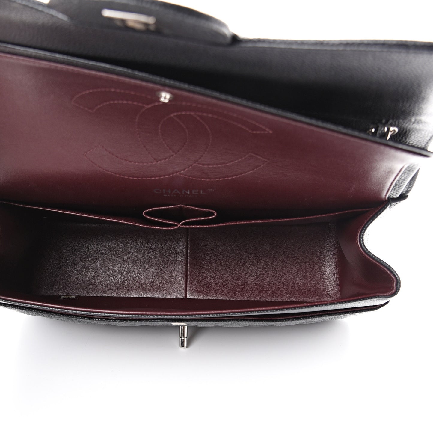 Caviar Quilted Jumbo Double Flap Black
