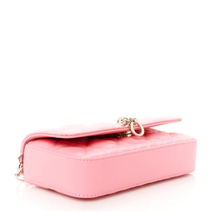 Christian Dior Lambskin Cannage Dior Talk Phone Pouch Pink 4 of 10