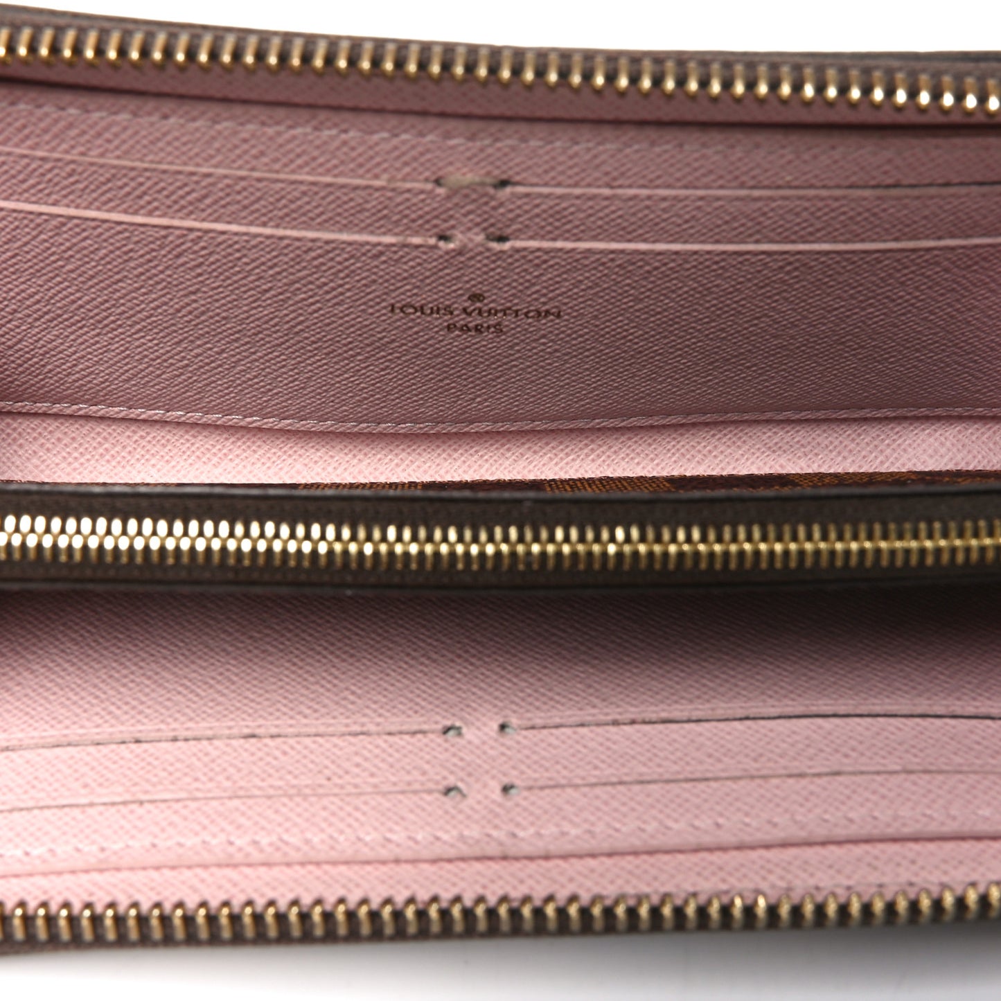 Damier Ebene Clemence Wallet Rose Ballerine