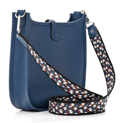 Hermes Taurillon Clemence Zigzag Evelyne TPM Bleu Saphir Bleu Zellige Indigo Black 3 of 11