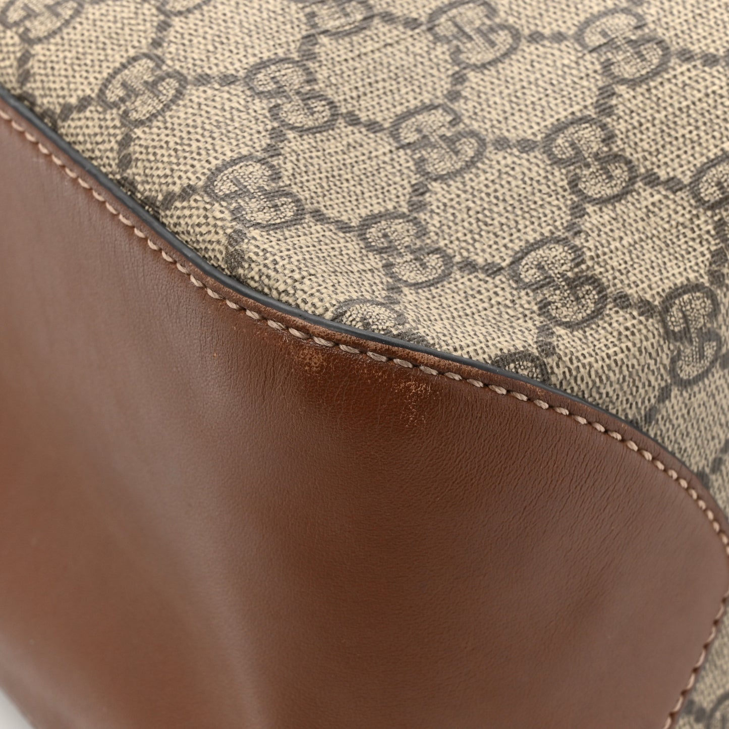 GG Supreme Monogram Large Linea A Hobo Light Brown