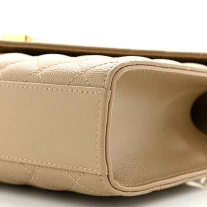 Saint Laurent Grain De Poudre Textured Mixed Matelasse Medium Triquilt Monogram Satchel Cork 10 of 10