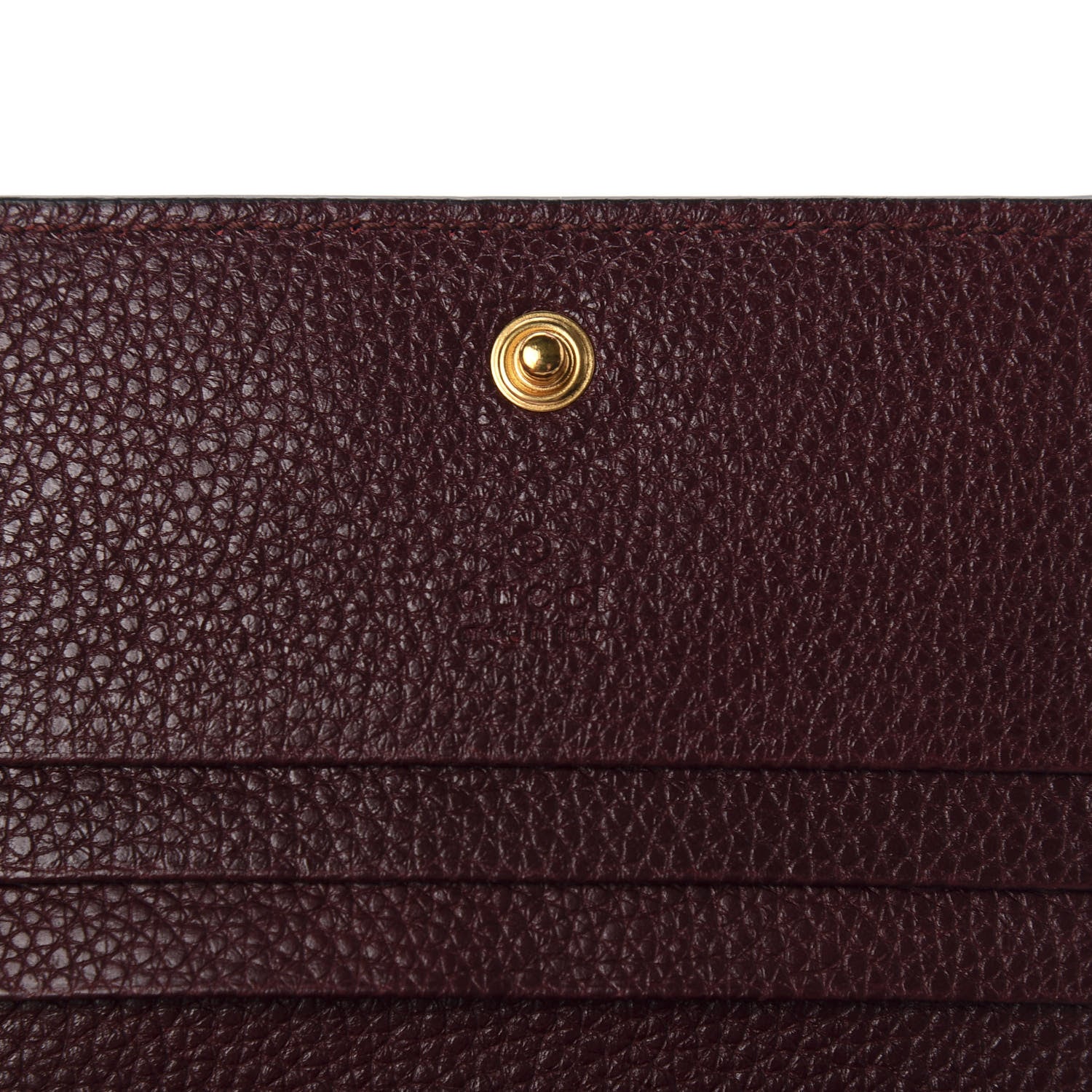 Gucci Grainy Calfskin Zumi Chain Card Case Wallet Vintage Bordeaux 7 of 9