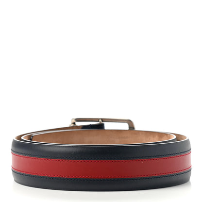 Gucci Calfskin Web Belt 100 40 Navy Red 2 of 3