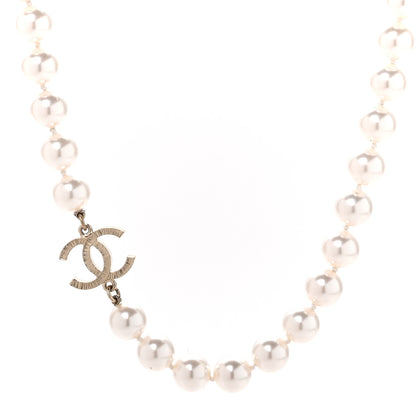 Chanel Pearl CC Choker Necklace Gold White 1 of 4
