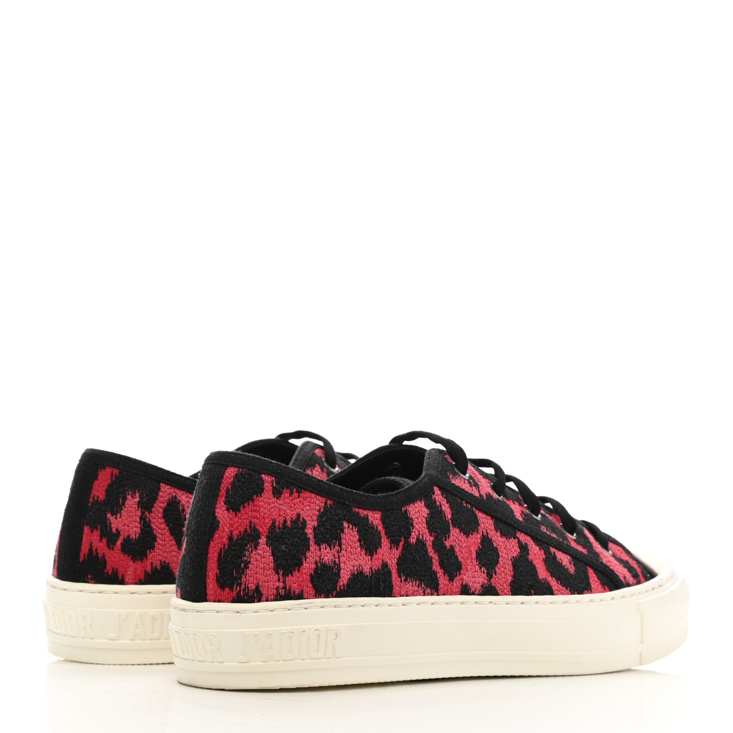 Christian Dior Cotton Mizza Embroidered Walk'N'Dior Low Top Sneakers 41 Red Multicolor 4 of 8