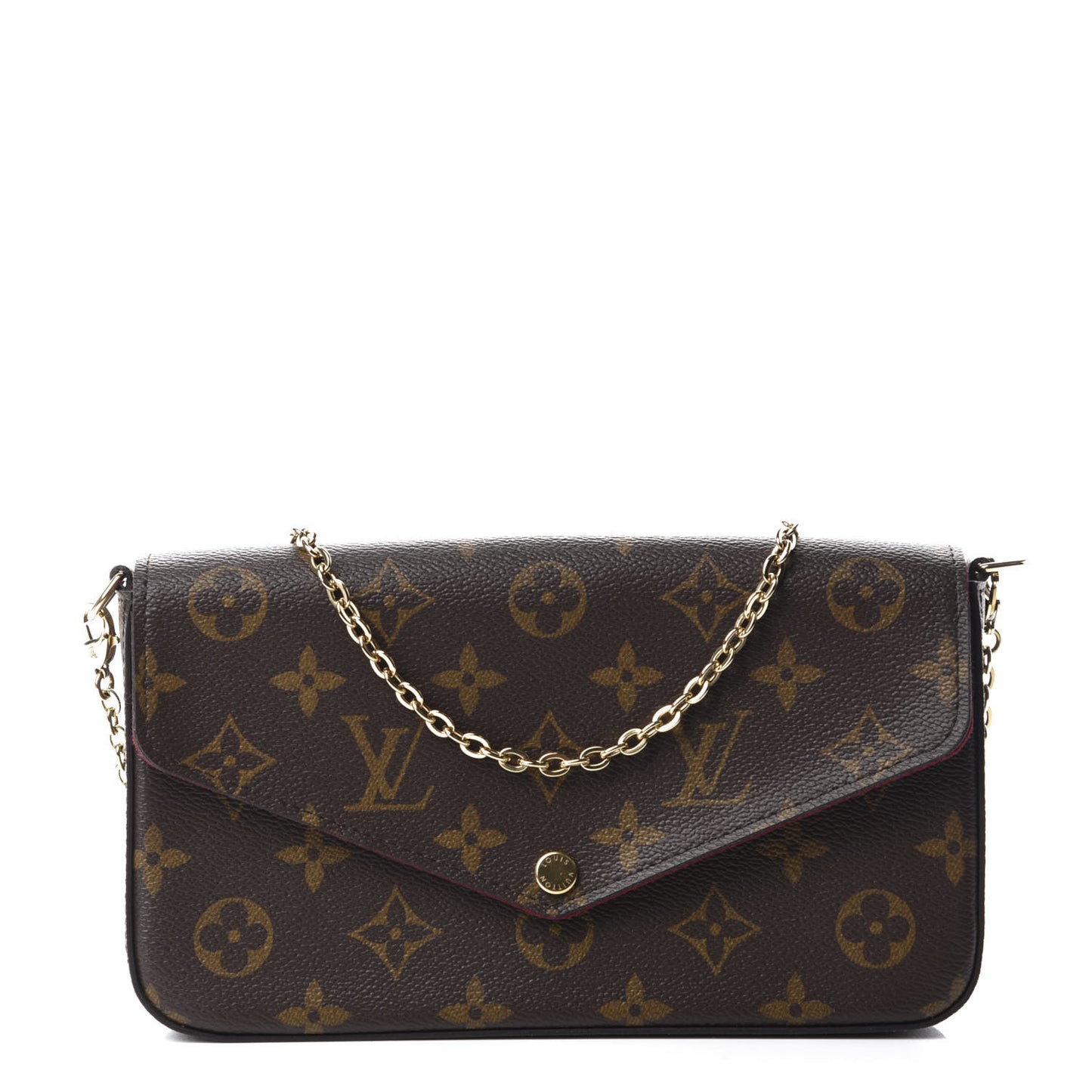 Monogram Pochette Felicie Chain Wallet Fuchsia