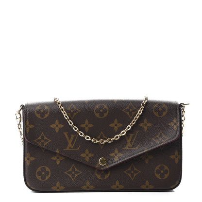 Louis Vuitton Monogram Pochette Felicie Chain Wallet Fuchsia 1 of 13