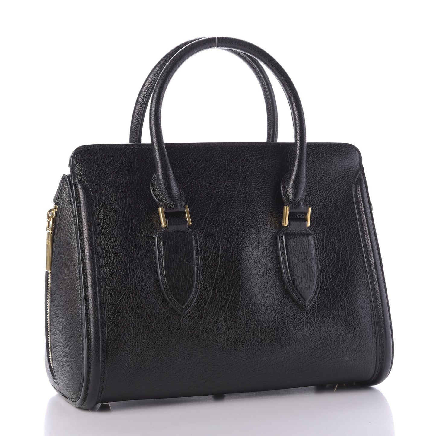 Grained Calfskin Small Heroine Black