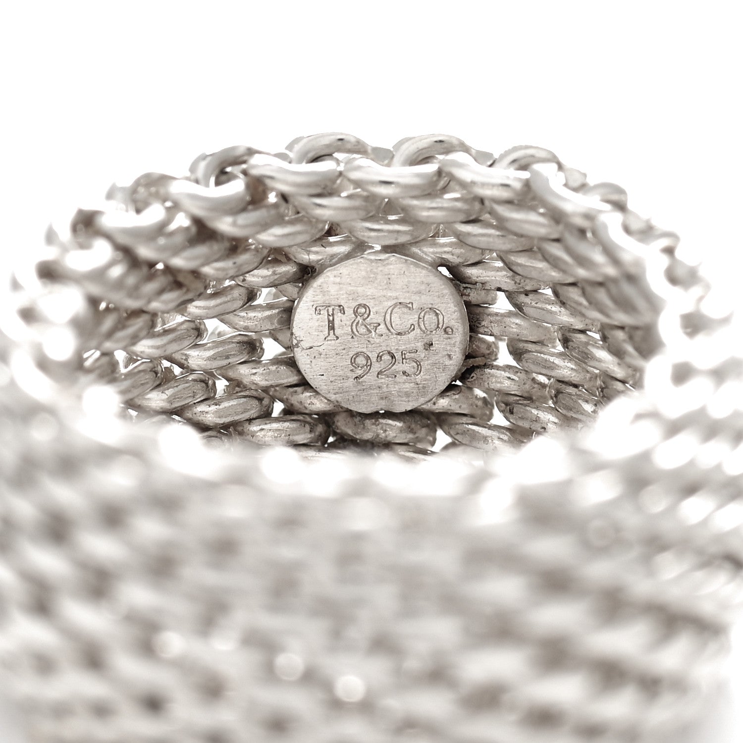 Tiffany Sterling Silver Somerset Mesh Ring 54 6.75 4 of 4