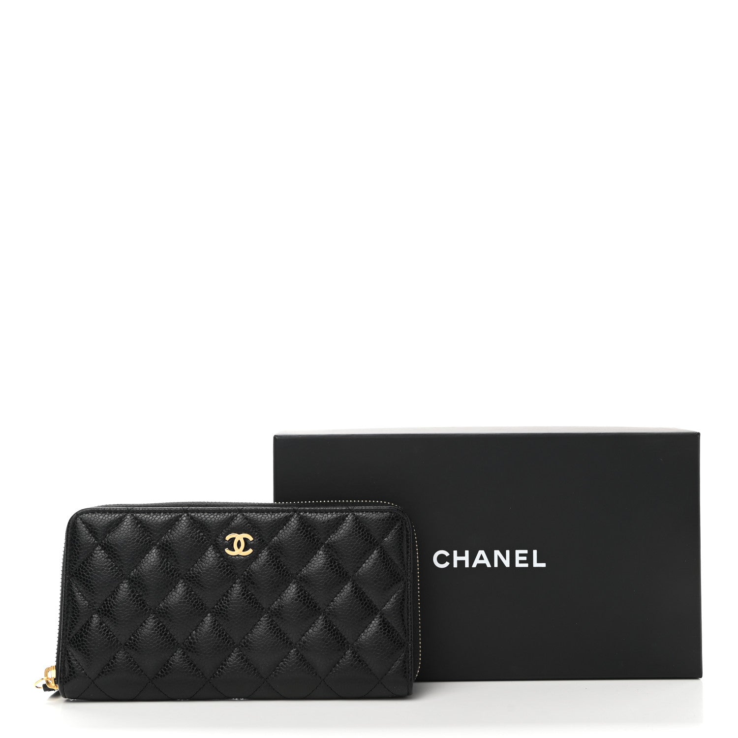 Chanel Caviar Quilted Large Gusset Zip Around Wallet Black 9 of 9
