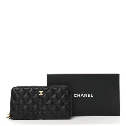 Chanel Caviar Quilted Large Gusset Zip Around Wallet Black 9 of 9