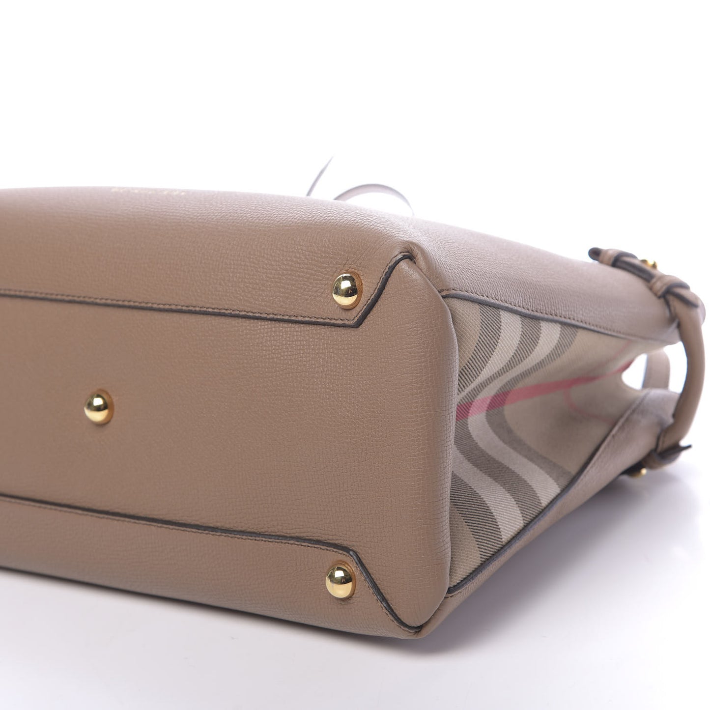 Grainy Calfskin House Check Medium Banner Tote Tan