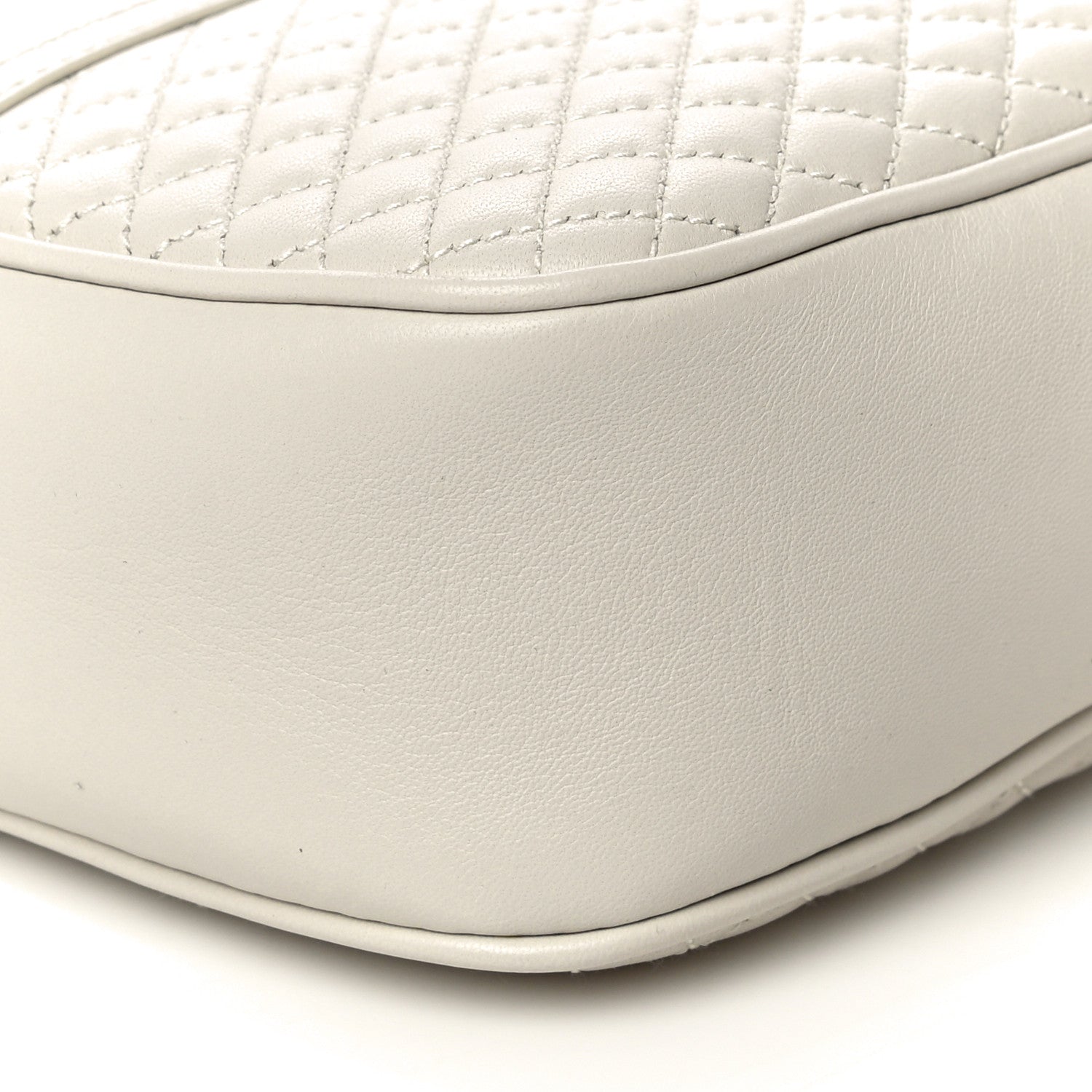 Saint Laurent Lambskin Quilted Victoire Camera Bag Blanc Vintage 8 of 9