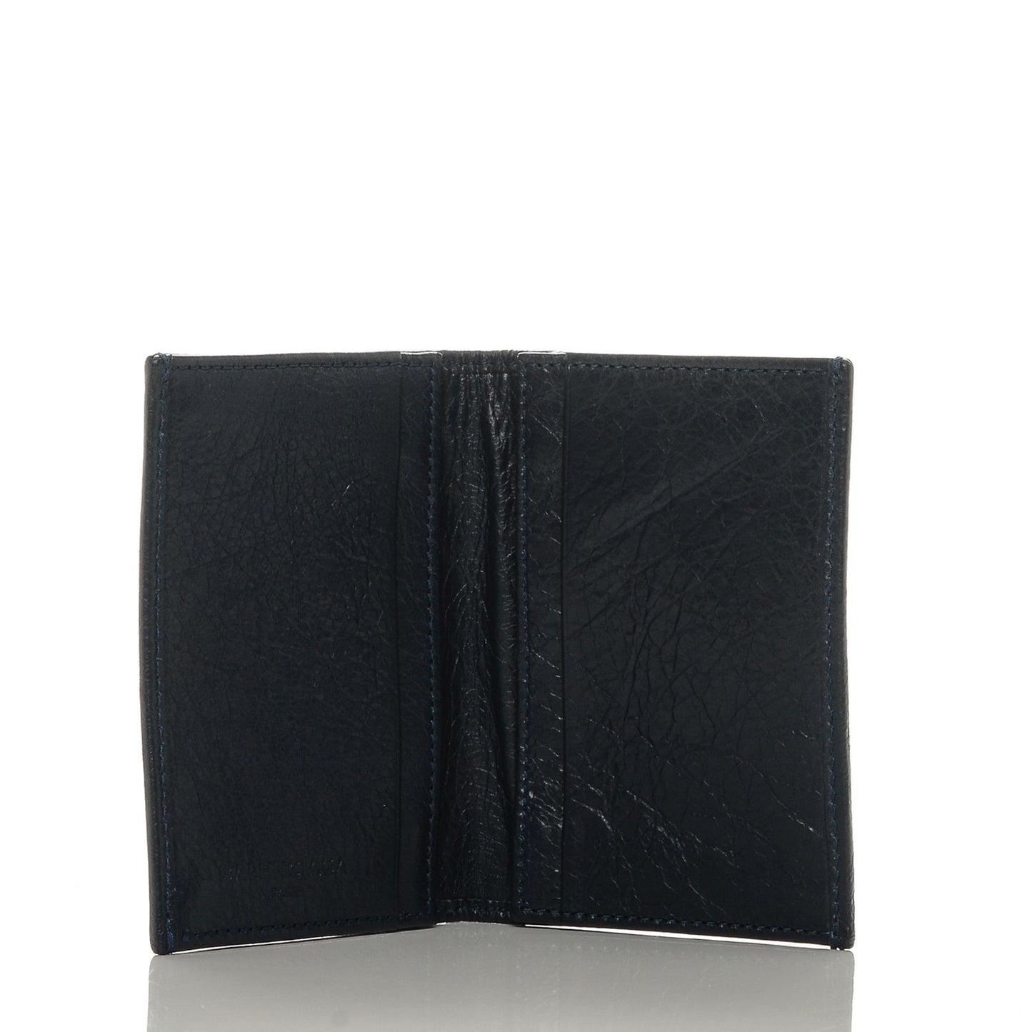 Agneau Giant 12 Gold Hardware Card Case Bleu Obscur