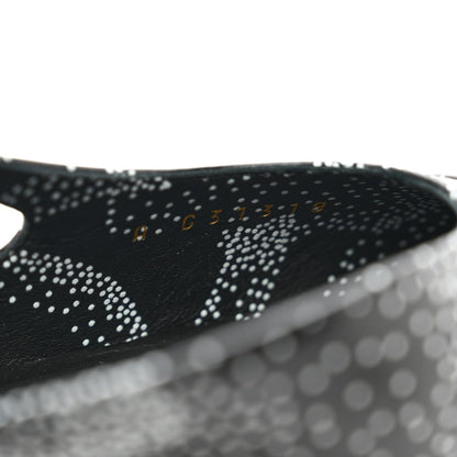 Chanel Calfskin Camellia Printed Cap Toe CC Slingback Pumps 39.5 Black White 8 of 9