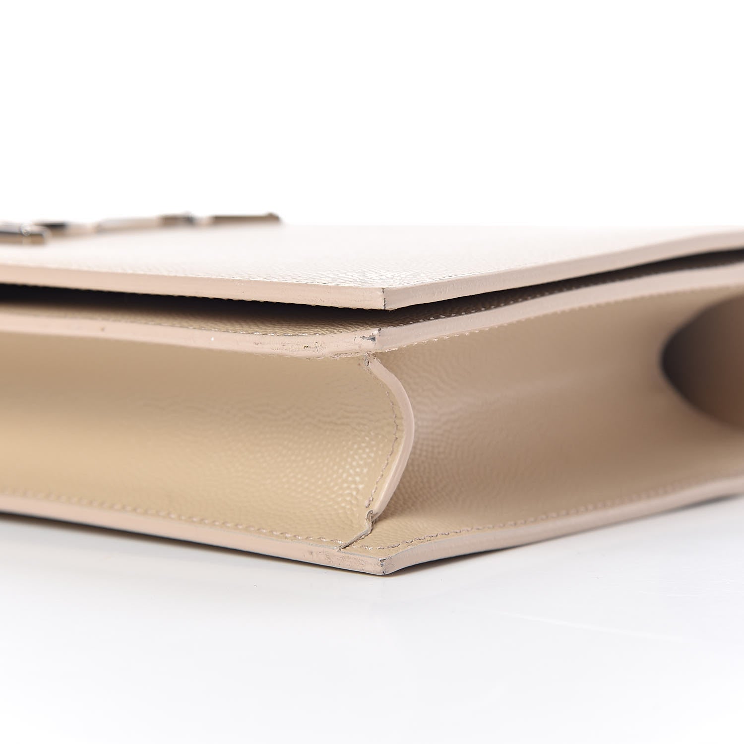 Saint Laurent Grain De Poudre Classic Kate Monogram Clutch Nude Powder 6 of 9