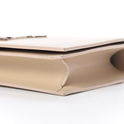 Saint Laurent Grain De Poudre Classic Kate Monogram Clutch Nude Powder 6 of 9